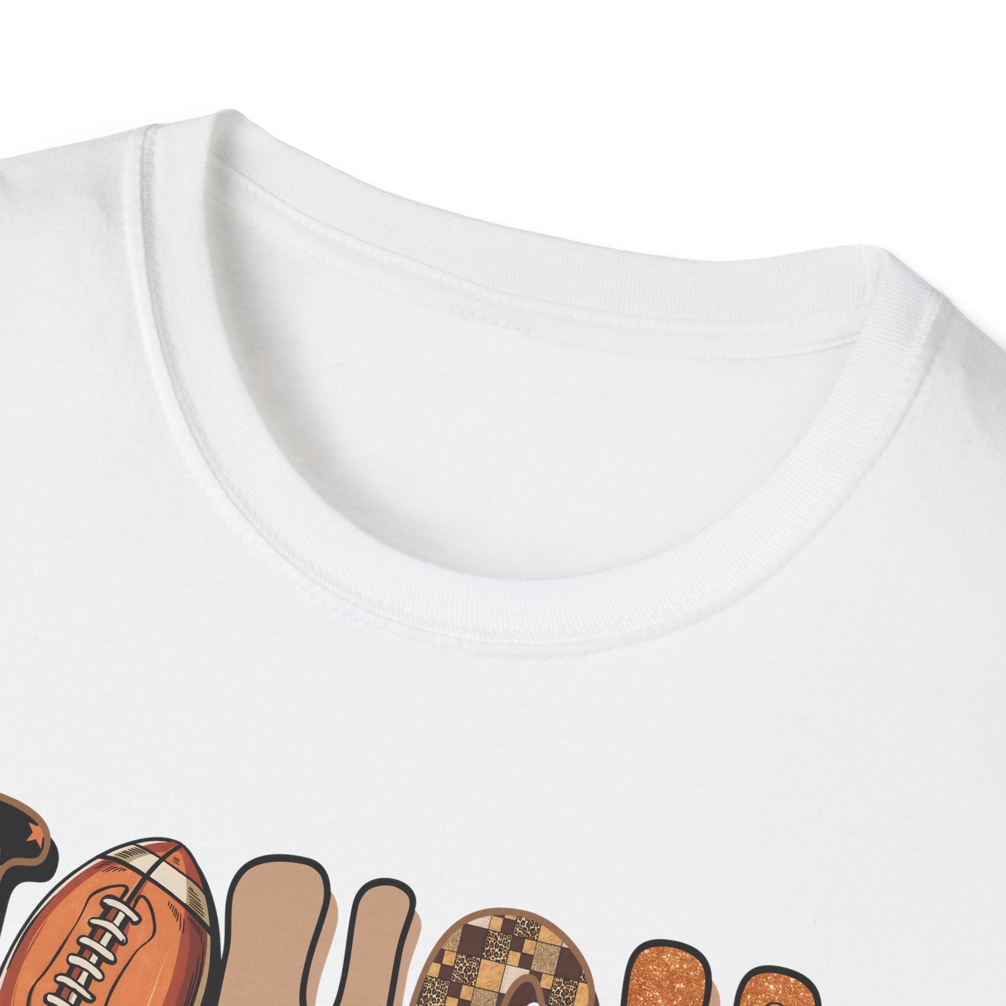 Touchdown Season Football T-Shirt – Retro Glitter Smiley Game Day Tee