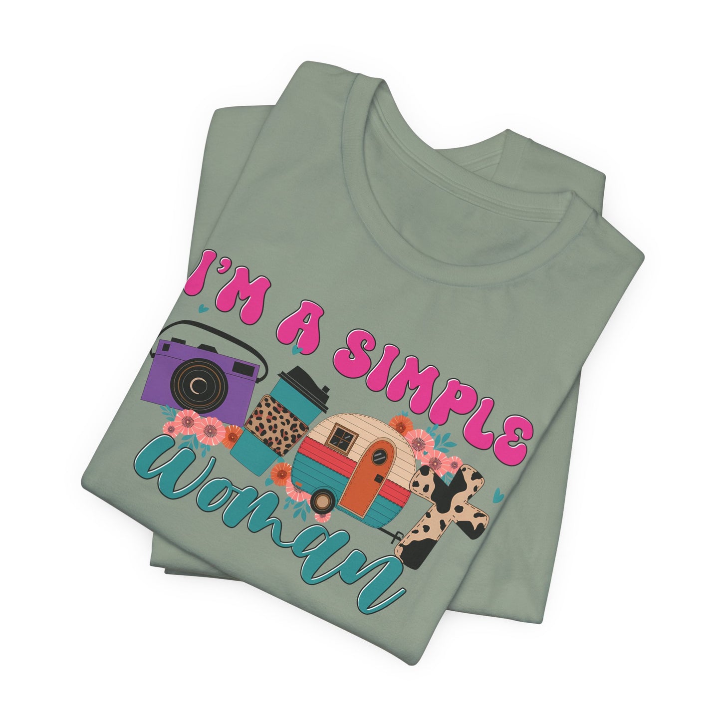 I’m A Simple Woman Camping Shirt – Funny Retro Outdoor Tee