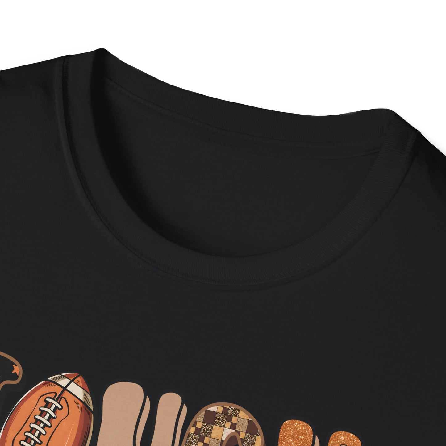 Touchdown Season Football T-Shirt – Retro Glitter Smiley Game Day Tee