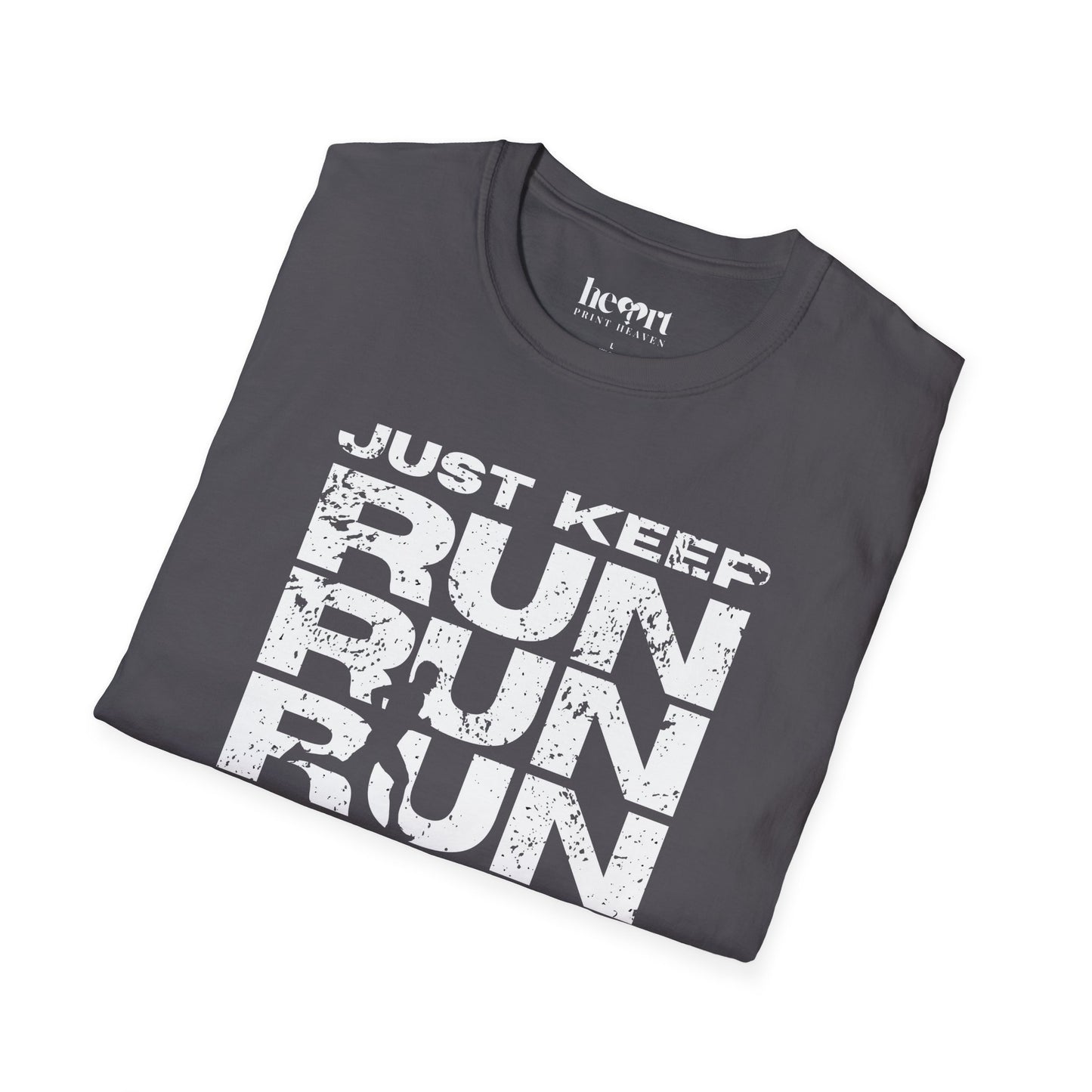 Just Keep Running Men's T-Shirt – Motivational Running Apparel for Active Men
