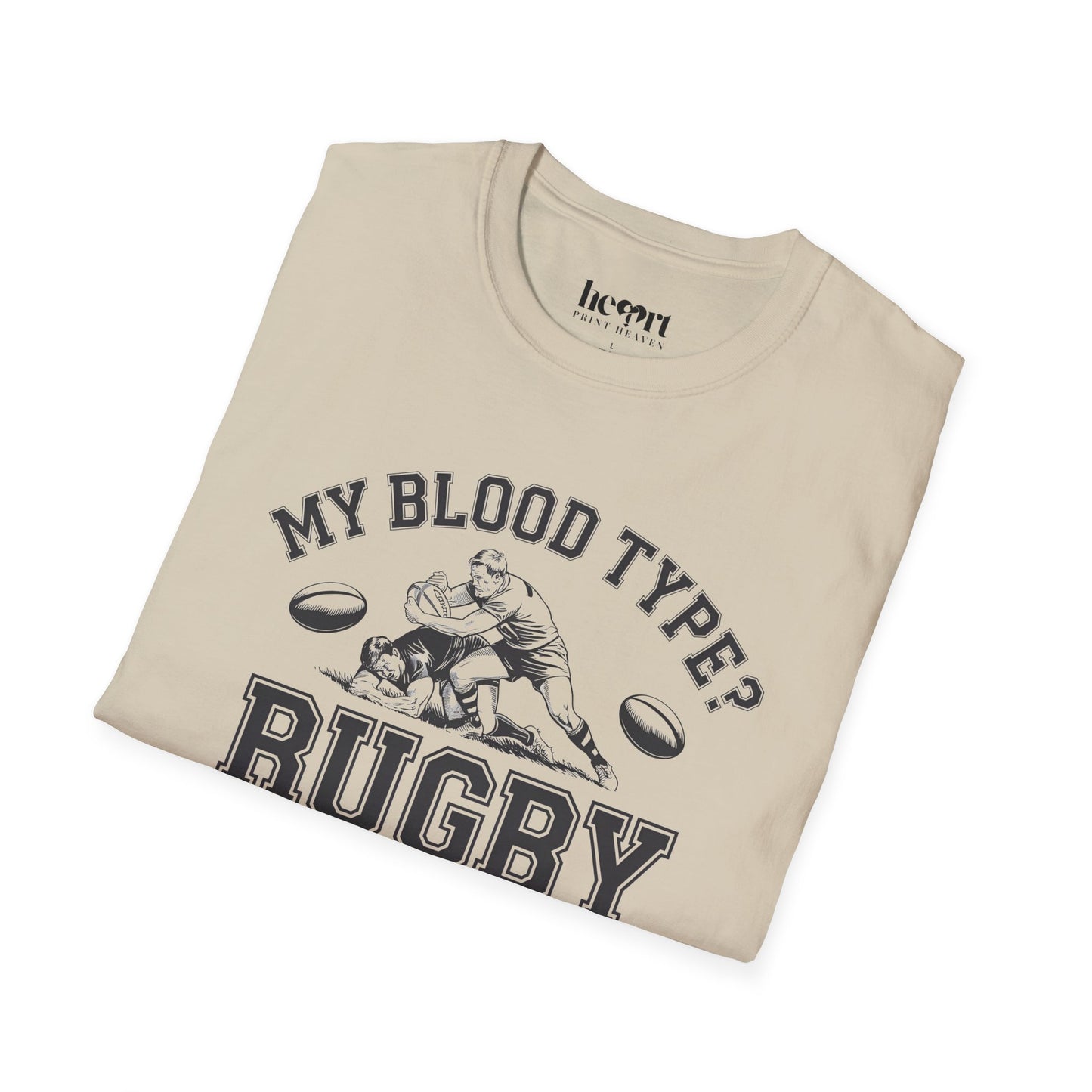 My Blood Type? Rugby Positive Version 2 T-Shirt π | Funny Rugby Enthusiast Tee