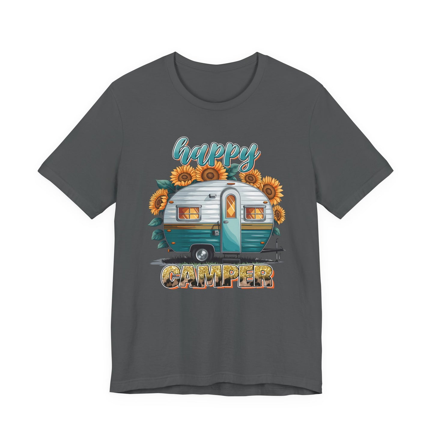 Happy Camper Sunflower Shirt – Cute Retro RV Camping Tee