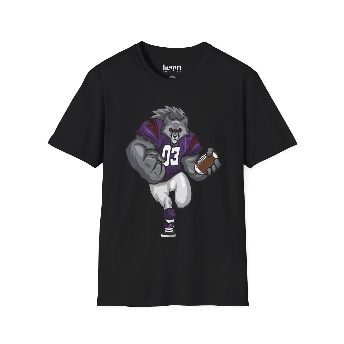 Big Bad Wolf American Football Mascot T-Shirt – Bold Sports Fan Apparel 🏈🐺