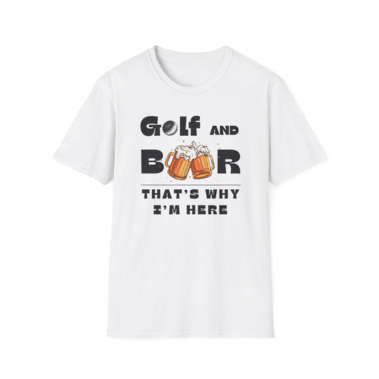 Golf & Beer Tee β funny golf humor sports graphic T-shirt in White
