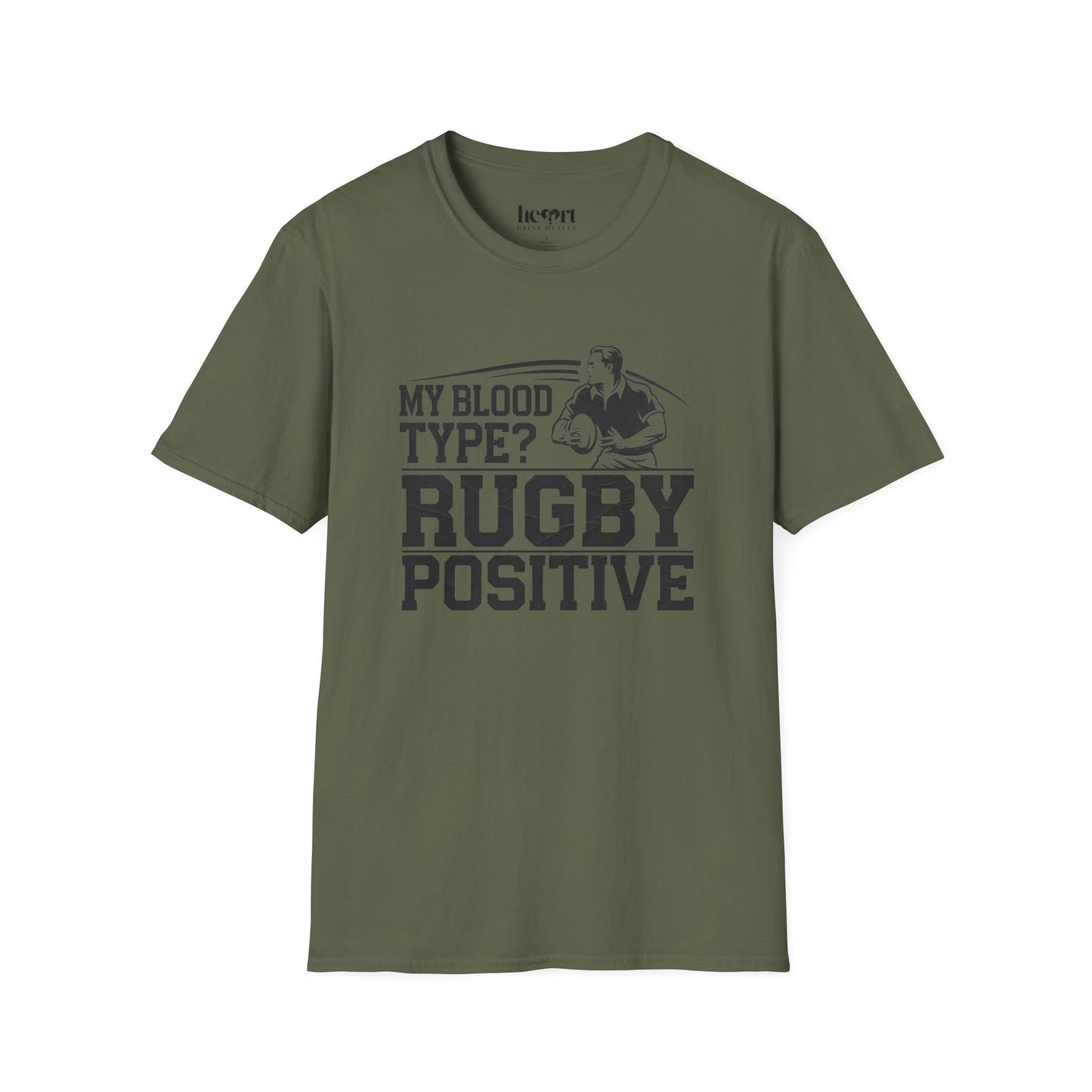 My Blood Type? Rugby Positive Version 3 T-Shirt 🏉 | Funny Rugby Enthusiast Tee