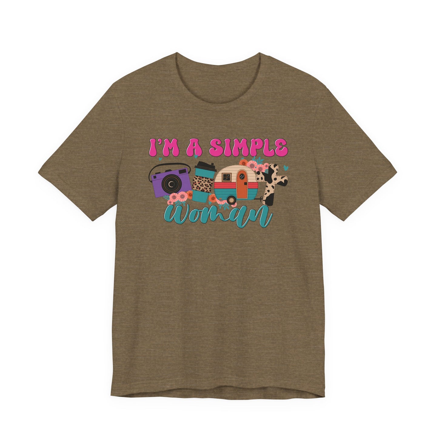 I’m A Simple Woman Camping Shirt – Funny Retro Outdoor Tee