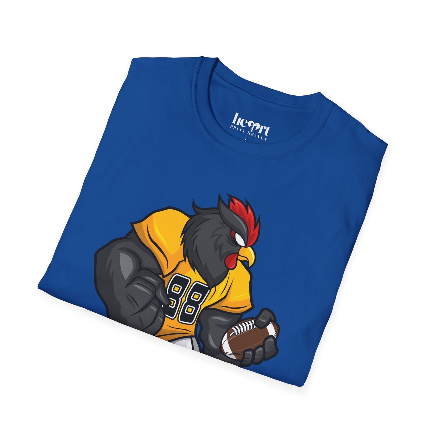 Black Rooster American Football Mascot T-Shirt – Bold Sports Tee for Fans and Teams 🏈