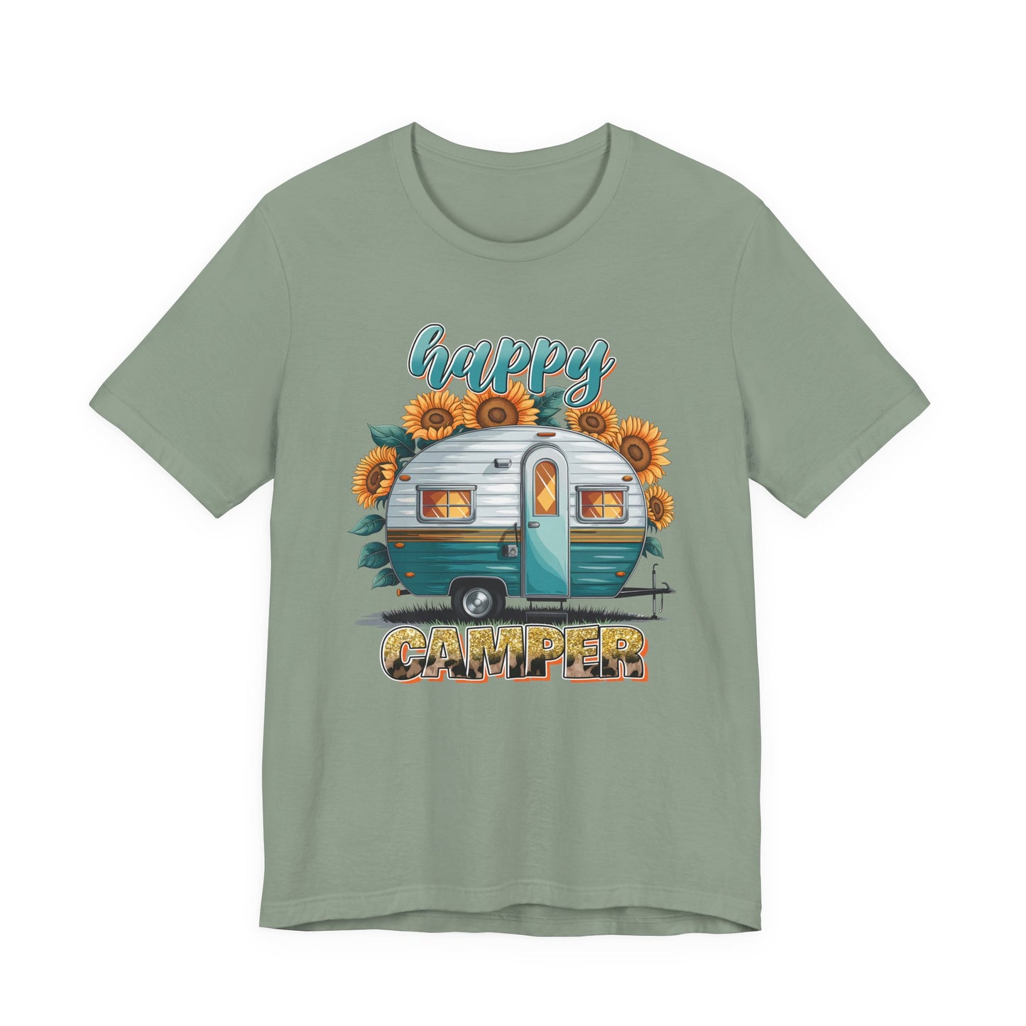 Happy Camper Sunflower Shirt – Cute Retro RV Camping Tee