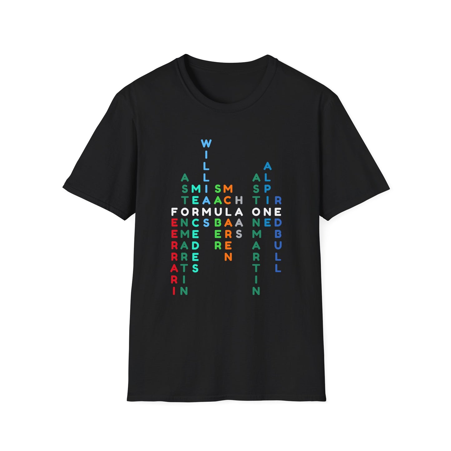 Formula 1 Team Word Art T-Shirt β Unique Grid Design for F1 Fans
