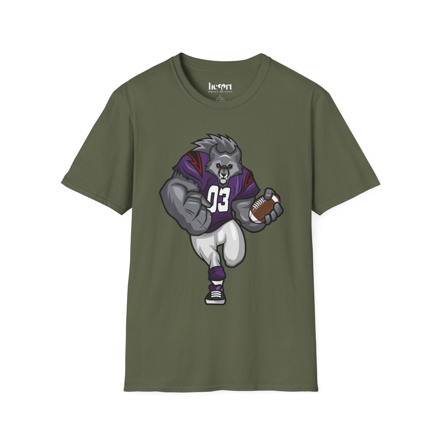 Big Bad Wolf American Football Mascot T-Shirt – Bold Sports Fan Apparel 🏈🐺