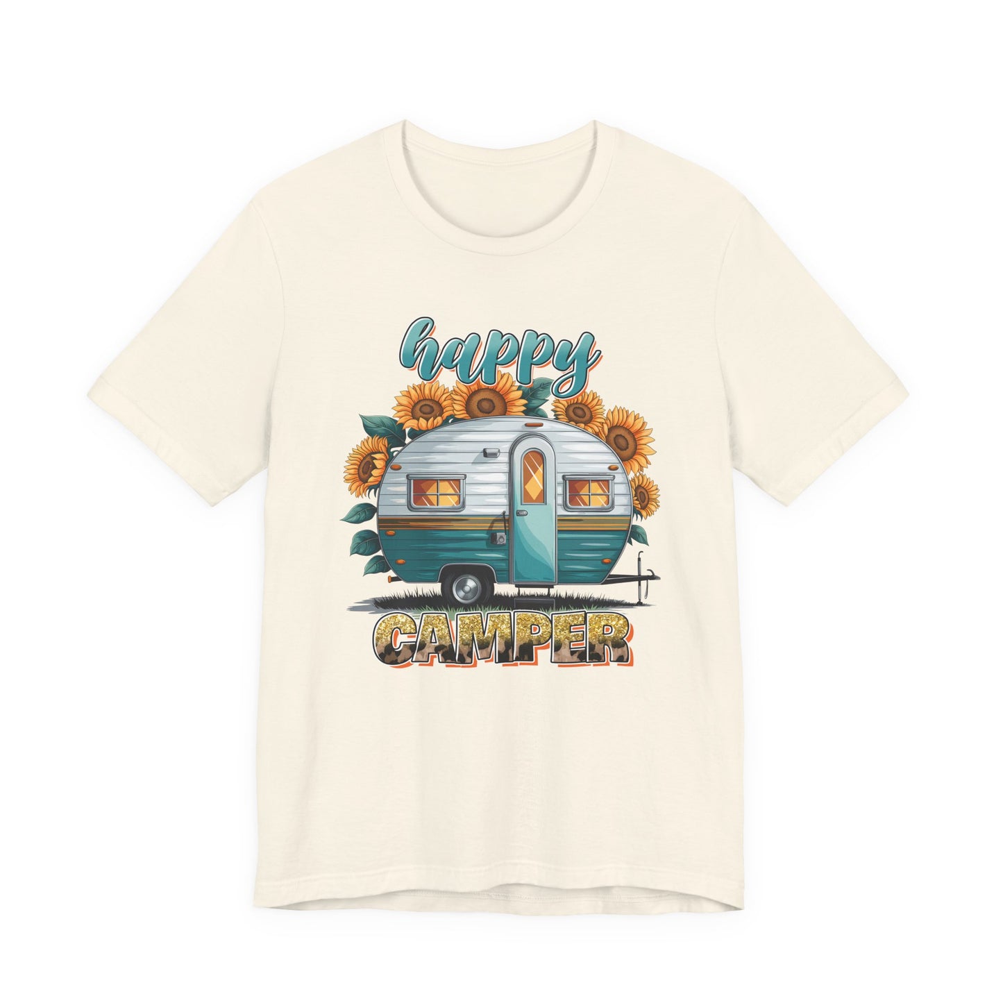 Happy Camper Sunflower Shirt – Cute Retro RV Camping Tee