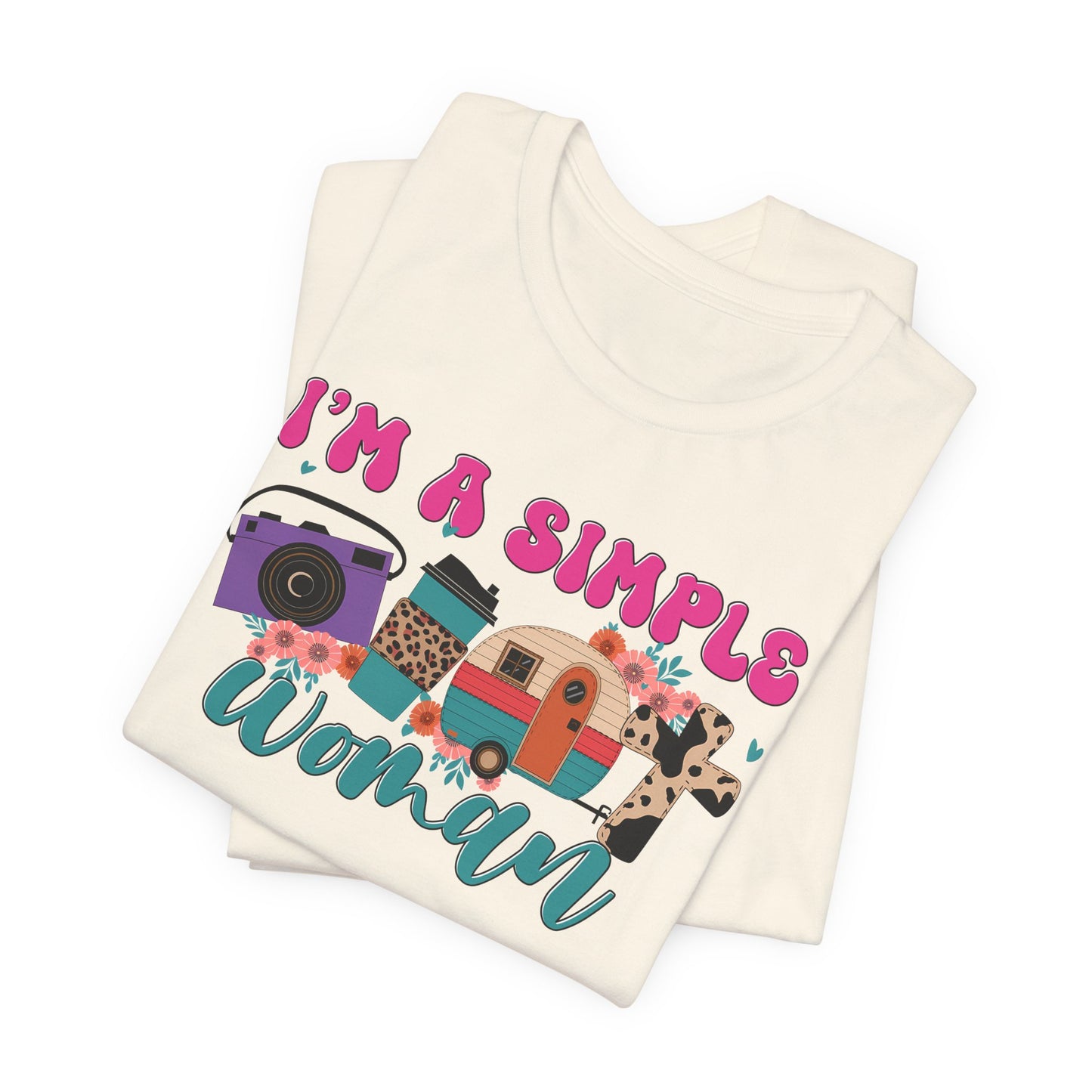 I’m A Simple Woman Camping Shirt – Funny Retro Outdoor Tee