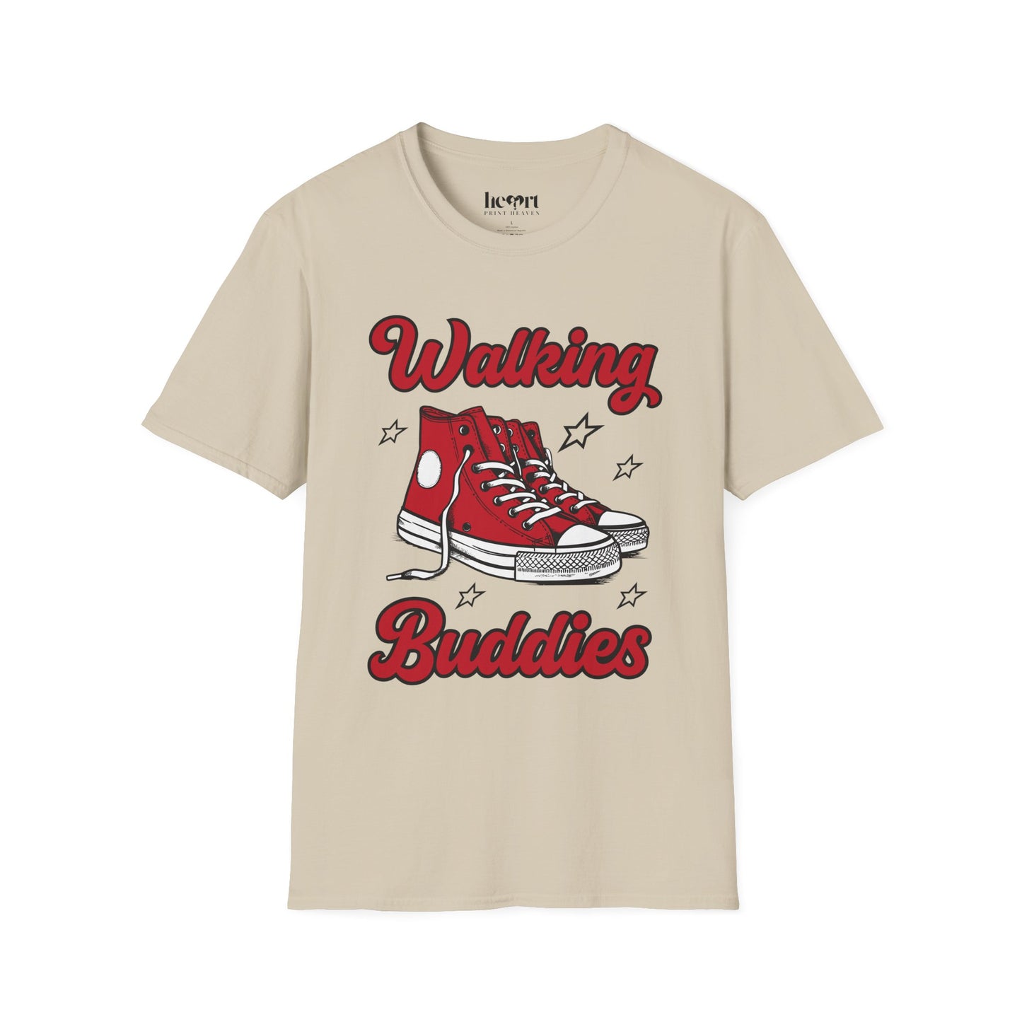 Walking Buddies T-Shirt 👟 | Red Shoes Design for Walking Partners & Friends