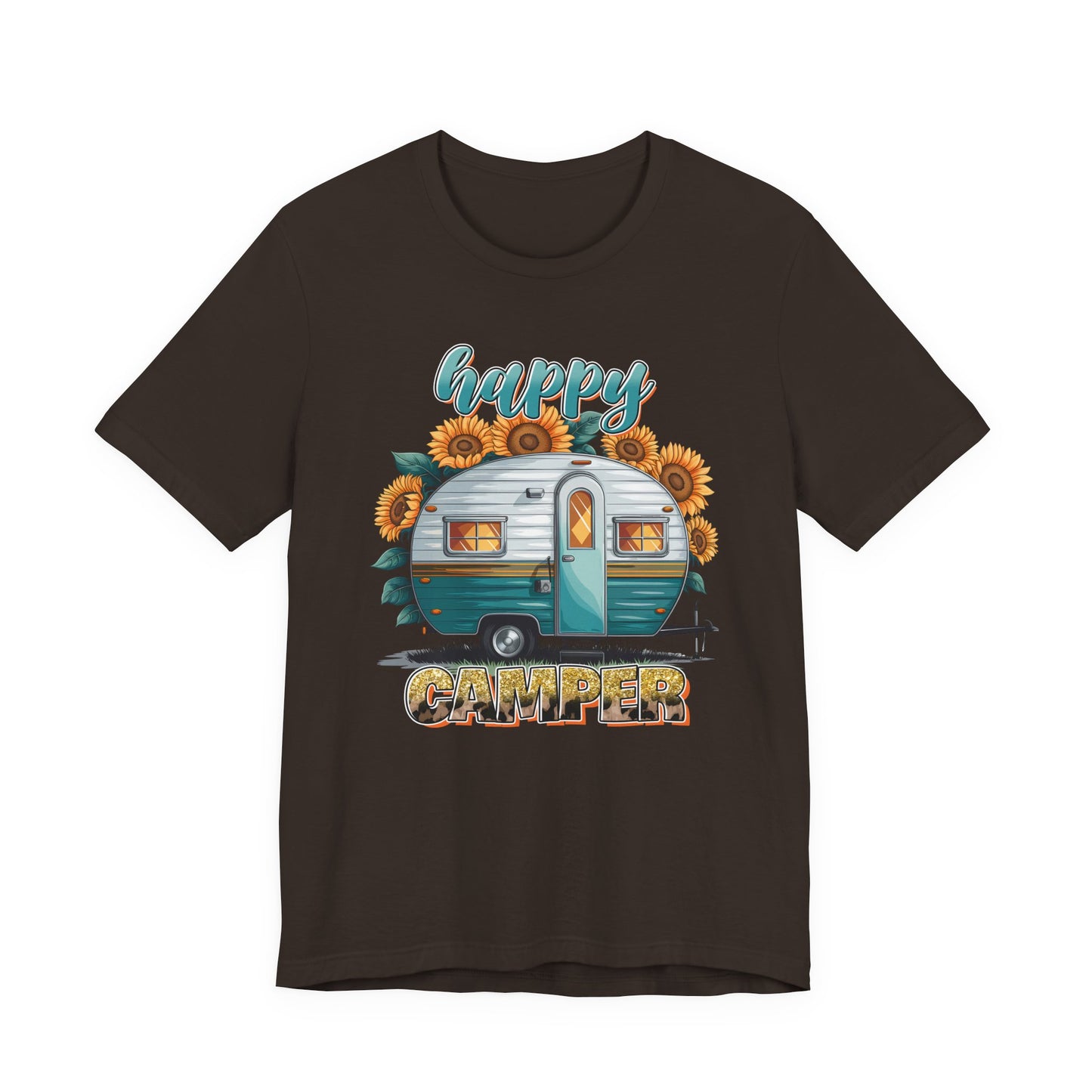 Happy Camper Sunflower Shirt – Cute Retro RV Camping Tee