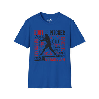 Sparkling Baseball Graphic T-Shirt – Glitter Sports Tee for Enthusiasts ✨⚾