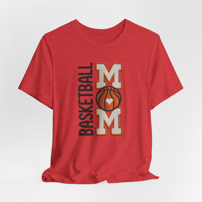Basketball Mom Faux Embroidery T-Shirt – Game Day Sports Mom Tee