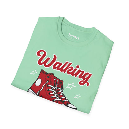 Walking Buddies T-Shirt 👟 | Red Shoes Design for Walking Partners & Friends
