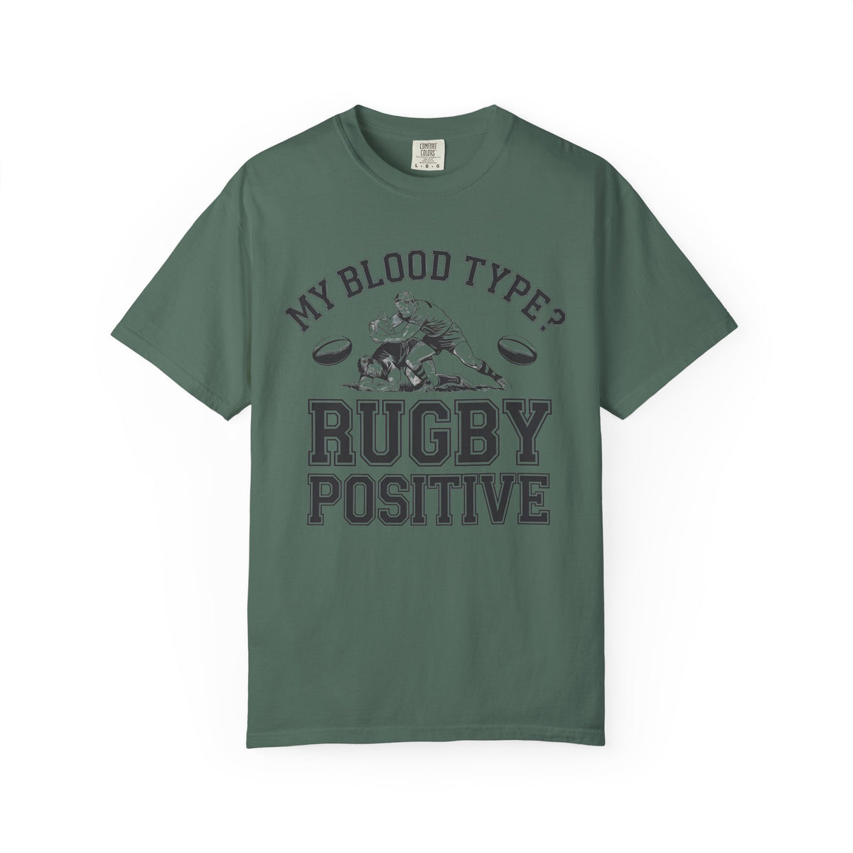 My Blood Type? Rugby Positive Version 2 T-Shirt 🏉 | Funny Rugby Enthusiast Tee