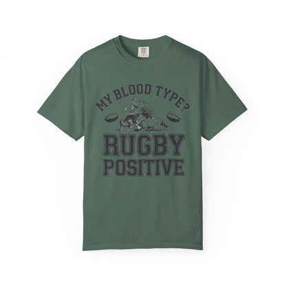 My Blood Type? Rugby Positive Version 2 T-Shirt 🏉 | Funny Rugby Enthusiast Tee