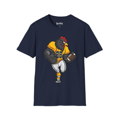Black Rooster American Football Mascot T-Shirt – Bold Sports Tee for Fans and Teams 🏈