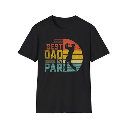 Best Dad By Par Golf Tee – funny golf dad sports graphic T-shirt in Black