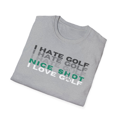 I Hate Golf I Love Golf Tee – Funny Golf Humor Sports Graphic T-Shirt