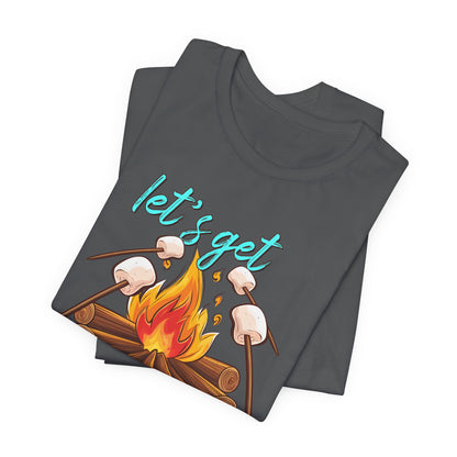 Let’s Get Toasted Campfire T-Shirt – Funny Camping Graphic Tee for Outdoor Lovers