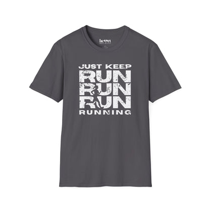 Just Keep Running Women's T-Shirt – Motivational Running Apparel for Active Women