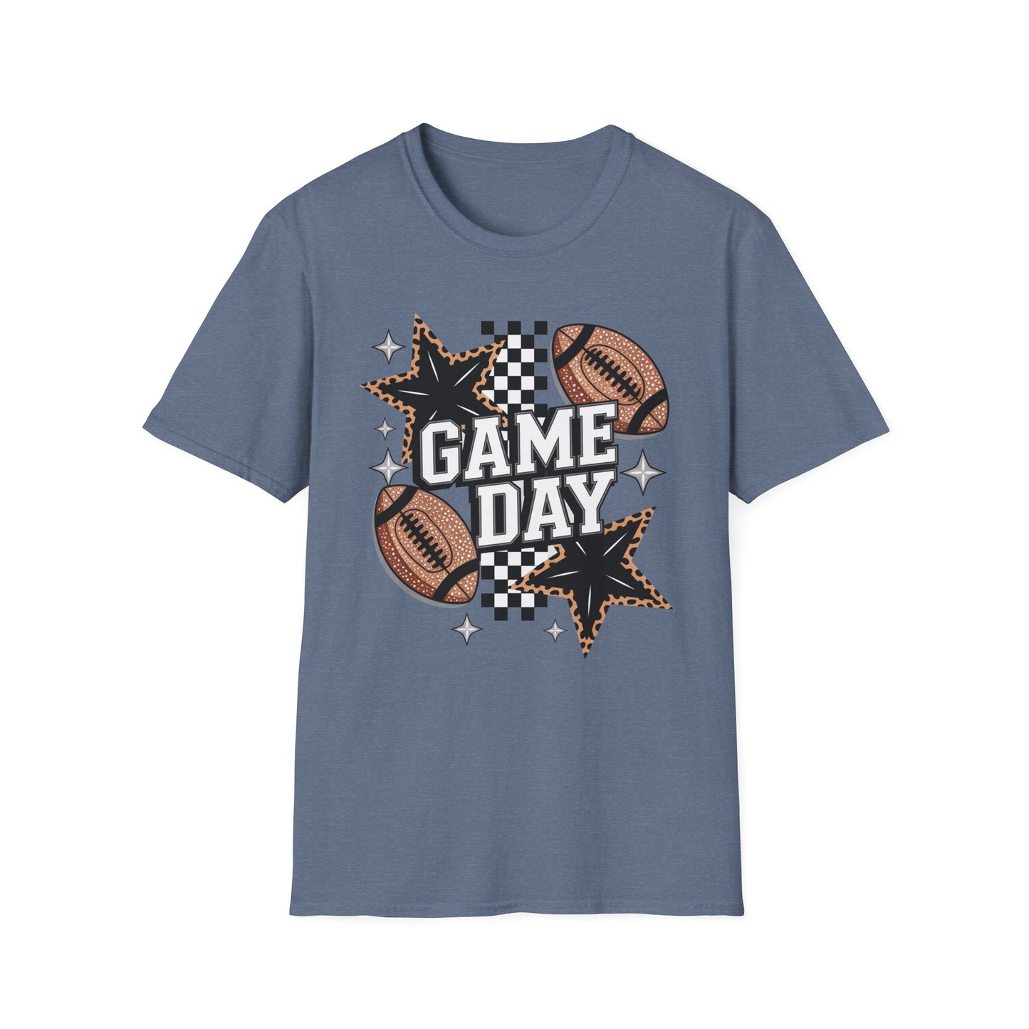 Game Day Leopard Football Tee – Women's & Men's Football Graphic T-Shirt