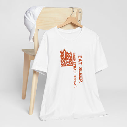 Eat Sleep Basketball Repeat Basketball American Flag T-Shirt