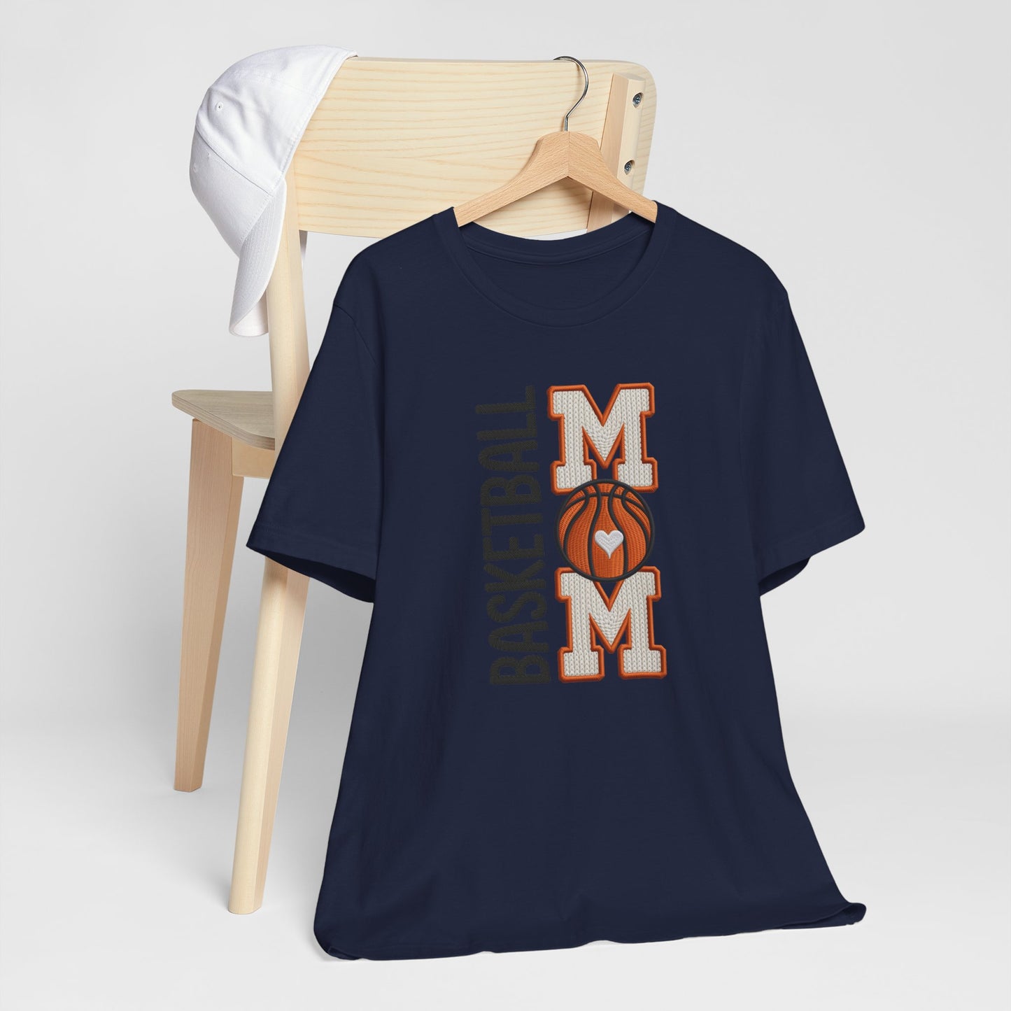 Basketball Mom Faux Embroidery T-Shirt – Game Day Sports Mom Tee