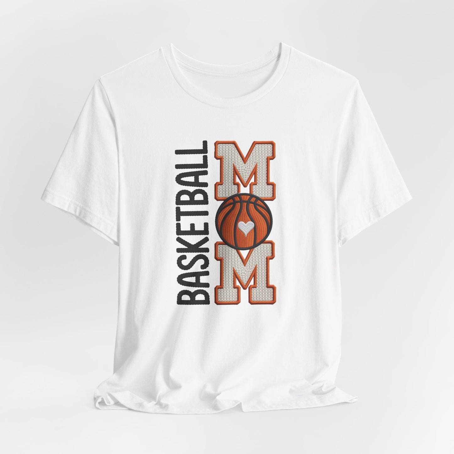 Basketball Mom Faux Embroidery T-Shirt – Game Day Sports Mom Tee