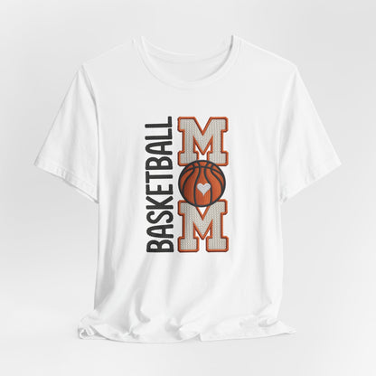 Basketball Mom Faux Embroidery T-Shirt – Game Day Sports Mom Tee