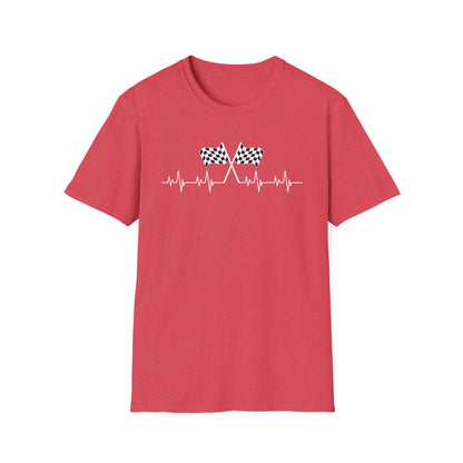 F1 Heartbeat T-Shirt – Formula 1 Racing Fan Shirt with Finish Flags 🏁