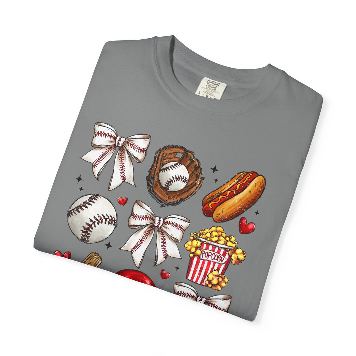Baseball Bows & Sparkle T-Shirt | Cute Baseball Mom Collage Graphic Tee