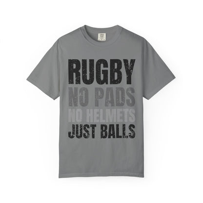 Rugby "No Pads, No Helmets, Just Balls" Funny T-Shirt 🏉 | Bold Rugby Fan Statement Tee