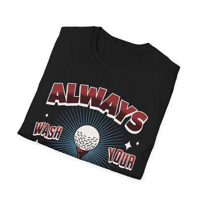 Always Wash Your Balls Golf Tee – Vintage Humor Sports Graphic T-Shirt