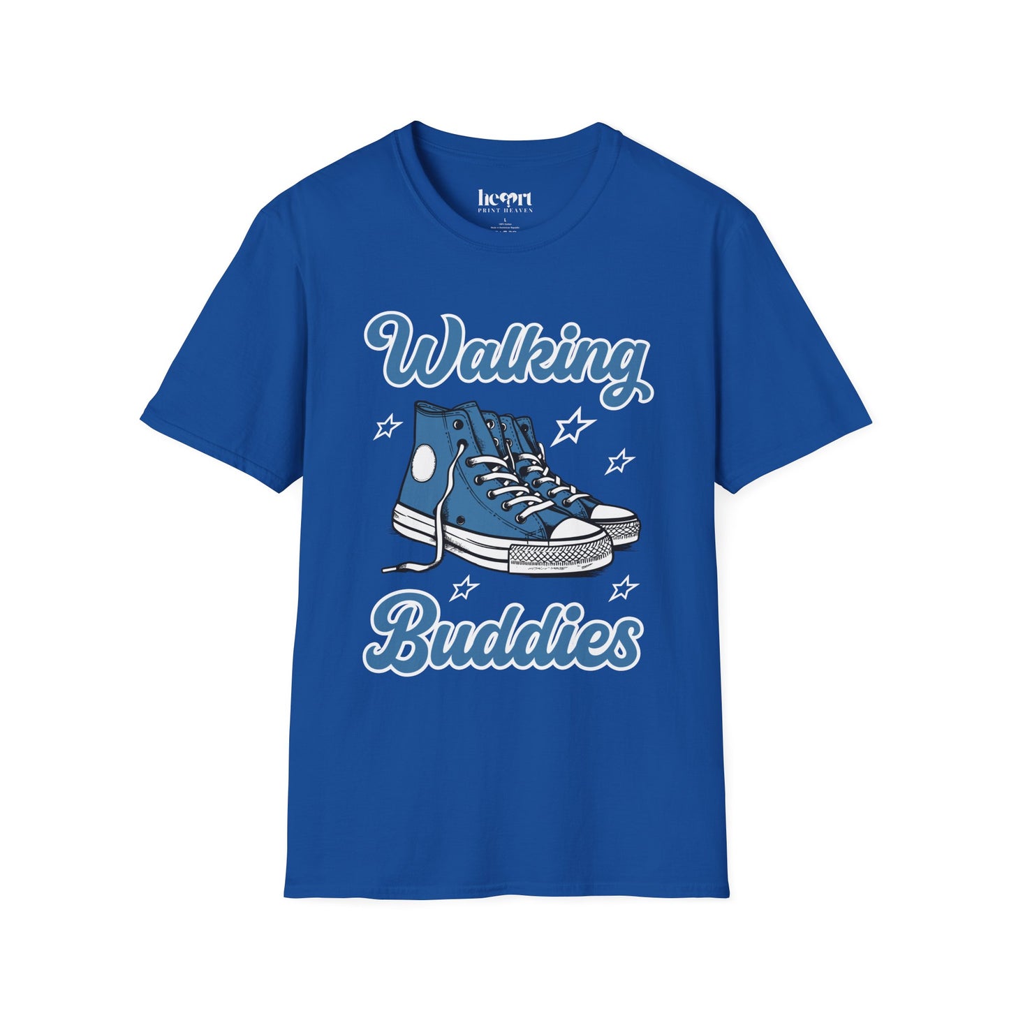 Walking Buddies Blue Shoes T-Shirt 👟🚶‍♀️ | Fun Fitness & Friendship Tee