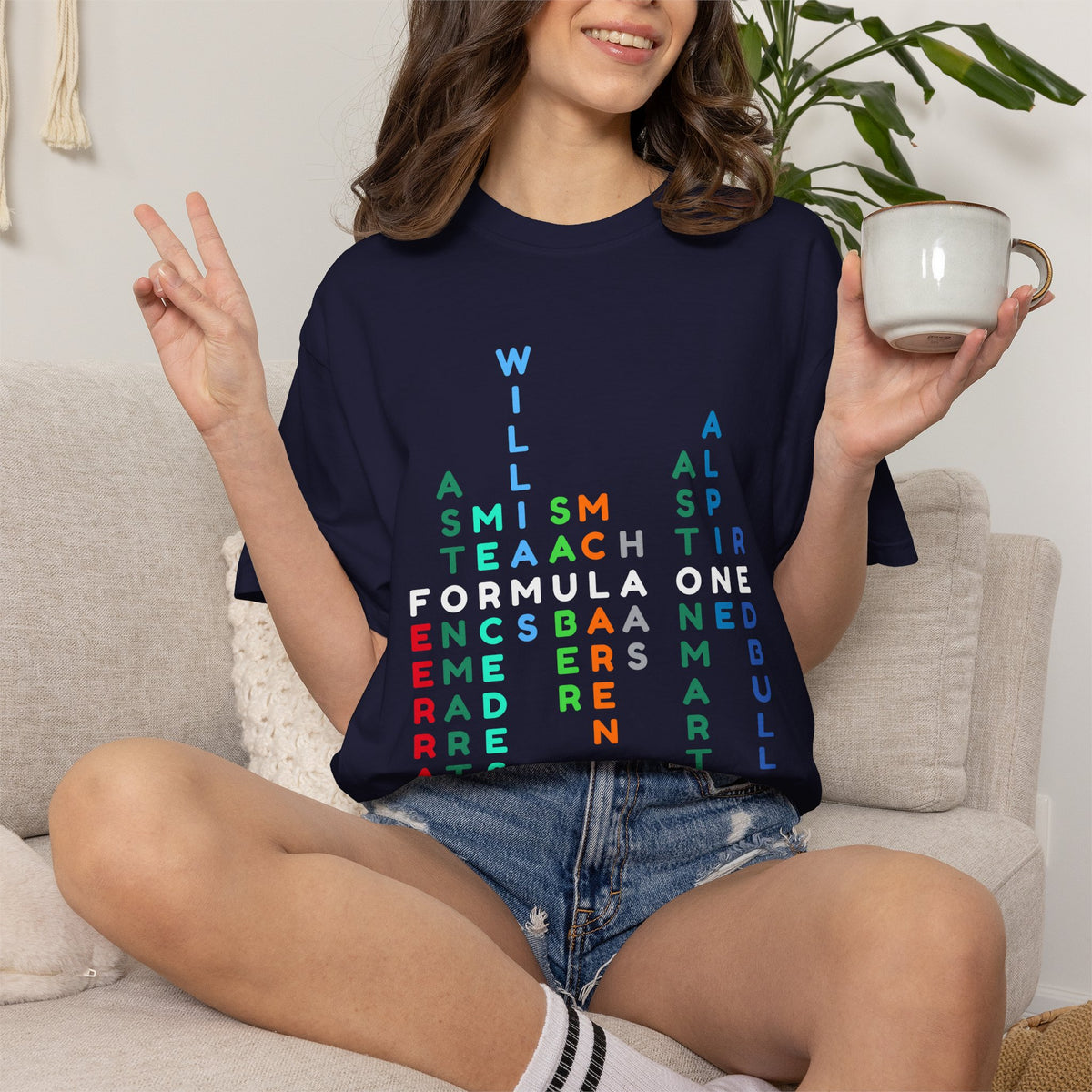 Formula 1 Teams T-Shirt – F1 Grid Word Art Racing Shirt for Motorsport Fans
