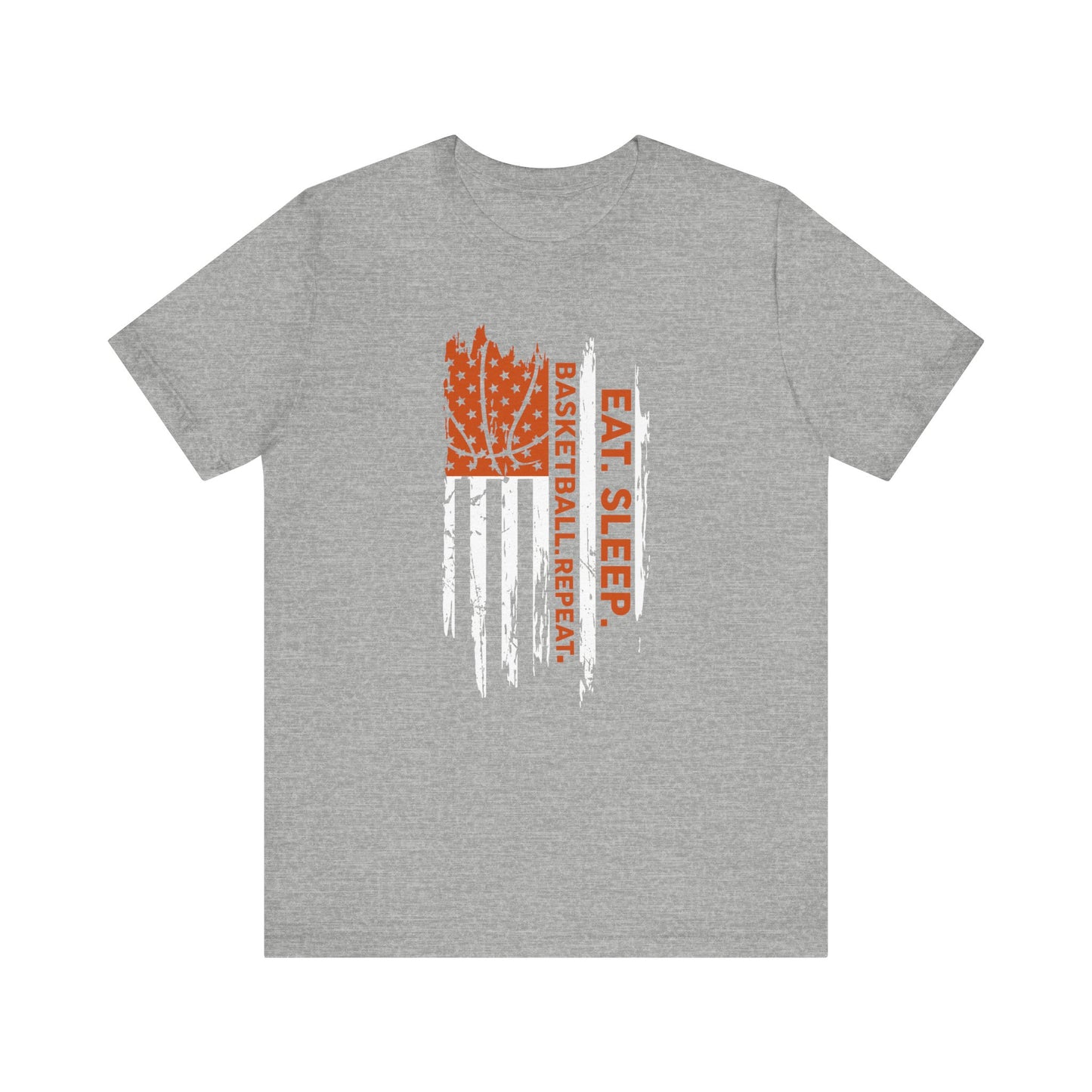 Eat Sleep Basketball Repeat Basketball American Flag T-Shirt