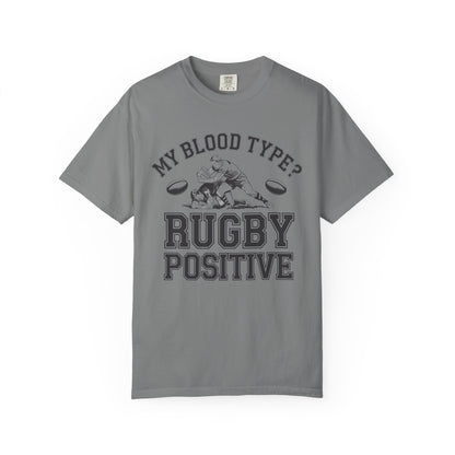 My Blood Type? Rugby Positive Version 2 T-Shirt 🏉 | Funny Rugby Enthusiast Tee
