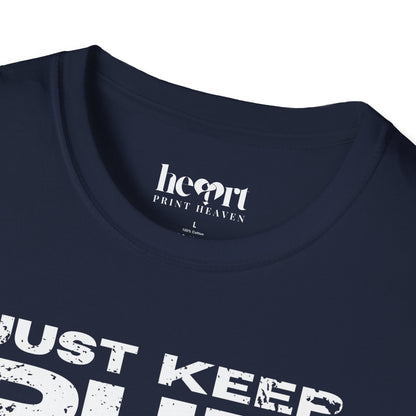 Just Keep Running Men's T-Shirt – Motivational Running Apparel for Active Men