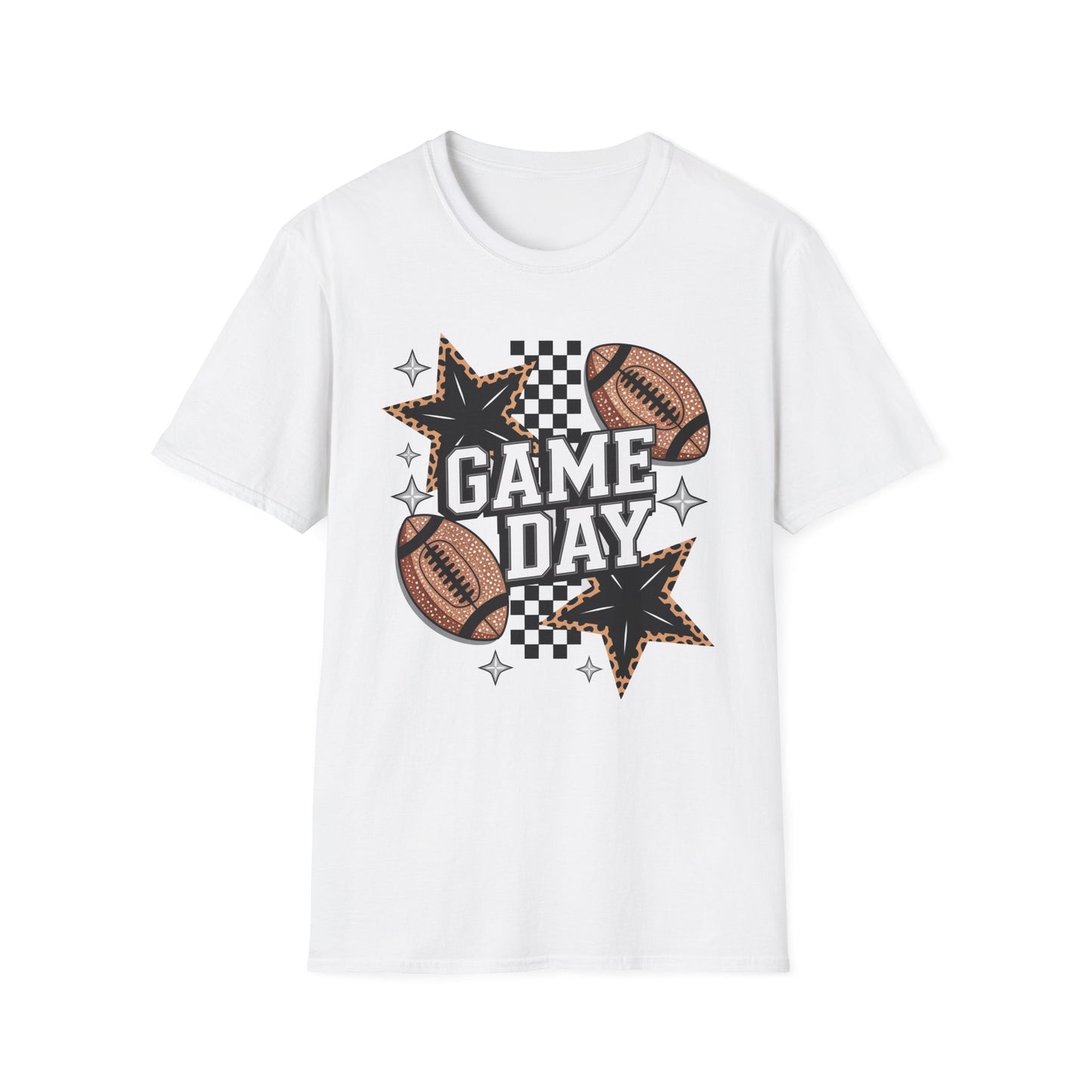 Game Day Leopard Football Tee – Women's & Men's Football Graphic T-Shirt