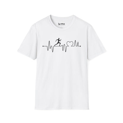 Runner’s Heartbeat T-Shirt – Running Enthusiast Shirt for Marathon & Fitness Lovers