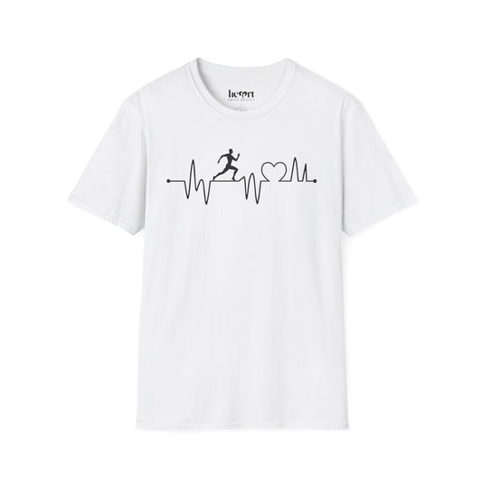 Runner’s Heartbeat T-Shirt – Running Enthusiast Shirt for Marathon & Fitness Lovers