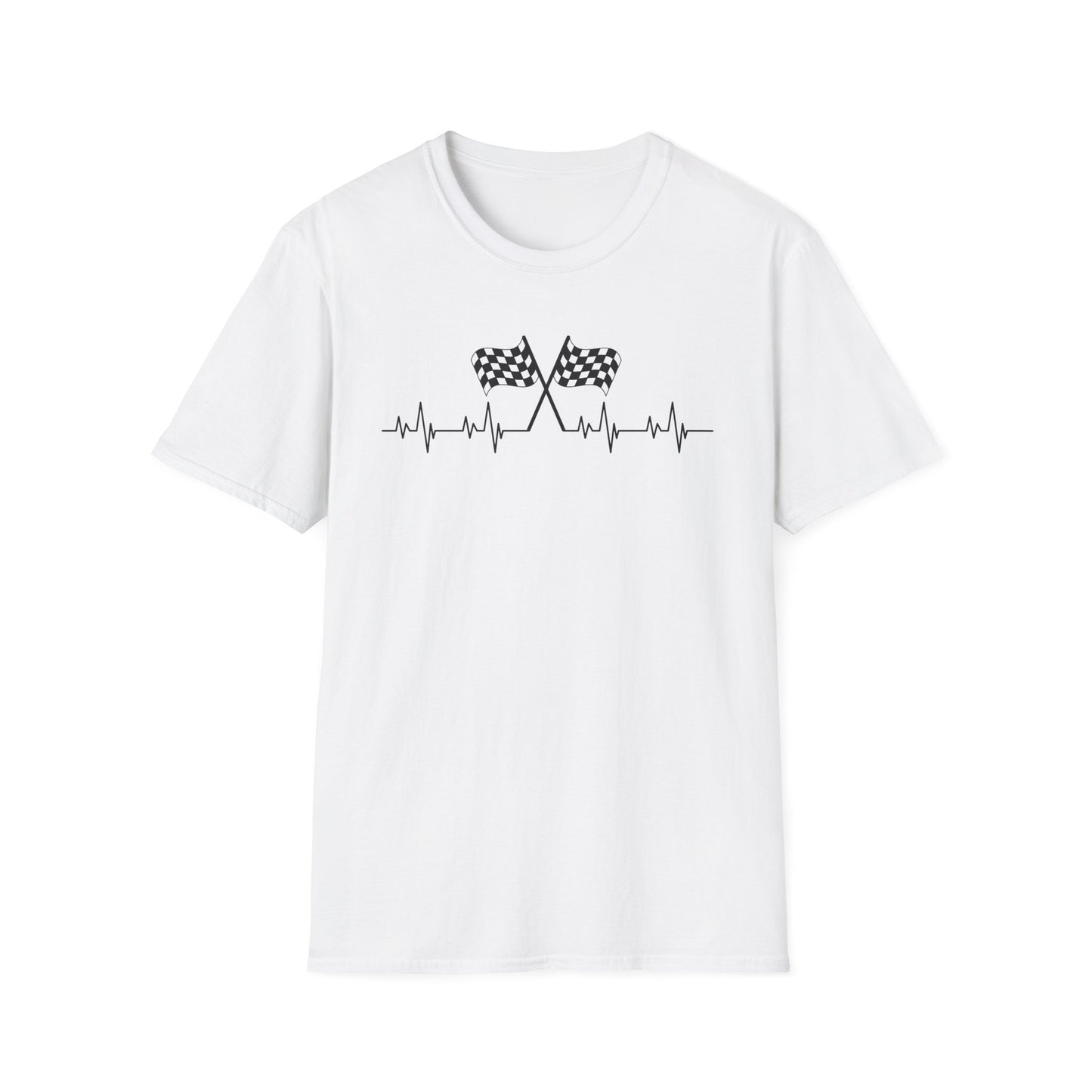 F1 Heartbeat T-Shirt – Formula 1 Racing Fan Shirt with Finish Flags 🏁