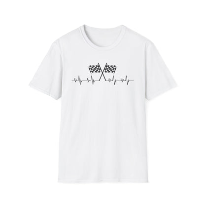 F1 Heartbeat T-Shirt – Formula 1 Racing Fan Shirt with Finish Flags 🏁