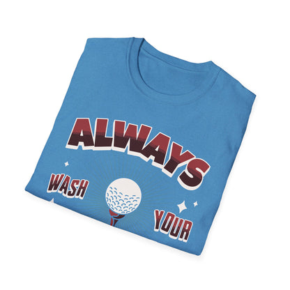Always Wash Your Balls Golf Tee – Vintage Humor Sports Graphic T-Shirt