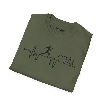 Runner’s Heartbeat T-Shirt – Running Enthusiast Shirt for Marathon & Fitness Lovers