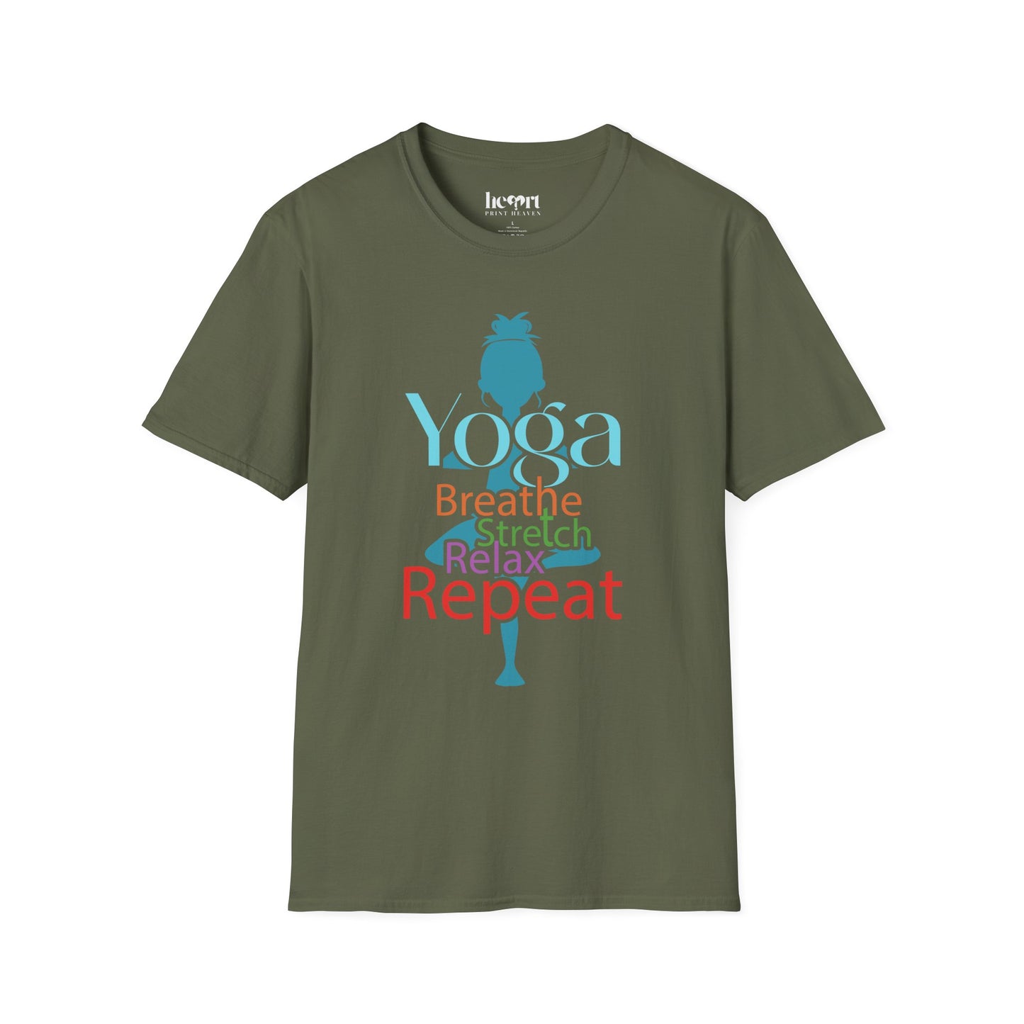 Breathe, Stretch, Relax, Repeat – Minimalist Yoga T-Shirt 🧘‍♀️✨